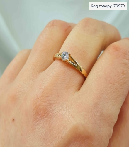 Кольцо врезным камнем, Xuping 18K 170979 фото 2