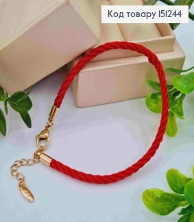 Браслет Красная нить, ширина 3мм, длина 17+3см, Xuping 18К. 151244 фото