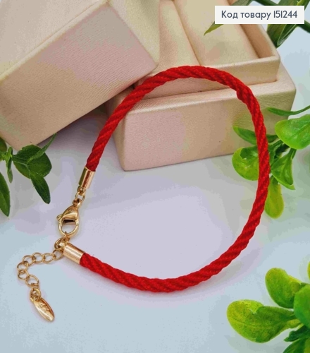 Браслет Красная нить, ширина 3мм, длина 17+3см, Xuping 18К. 151244 фото 1