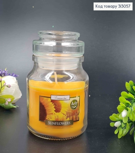 Свеча ароматическая в банке Sunflowers, 120грамм, 28 час.горения, snd71-30 Bispol, Польша (оригинал) 313057 фото 1