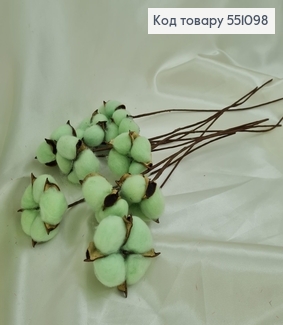 Ветвь хлопка мятная 10 шт/уп 20см 551098 фото