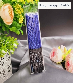 Свечи для торта, Синий металлик+Черное с надписью, 14,5см, 8шт./уп 573422 фото