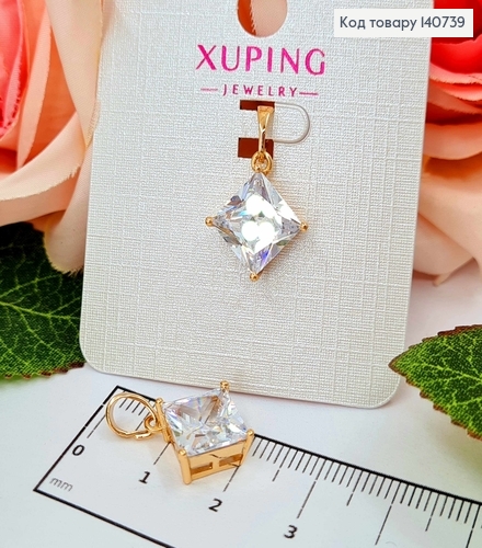 Кулон, Квадратный Камешок 0,9см, Xuping 18K 140739 фото 1