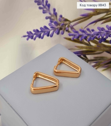 Серьги кольца "Перевернутая Трапеция", 1,8см, XUPING 18K 118143 фото 2