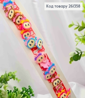 Набор резинок (20шт), LABUBU, Яркие цвета, резинка 2см, фигурки 2,5*3,5см 261358 фото