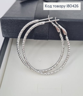 Серьги кольца 4 см родованное   Xuping 180426 фото