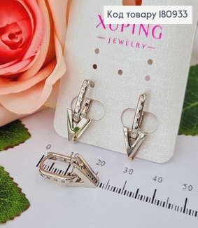 Сережки родовані, Стрілочки з камінцями, англ. заст. Xuping  180933 фото