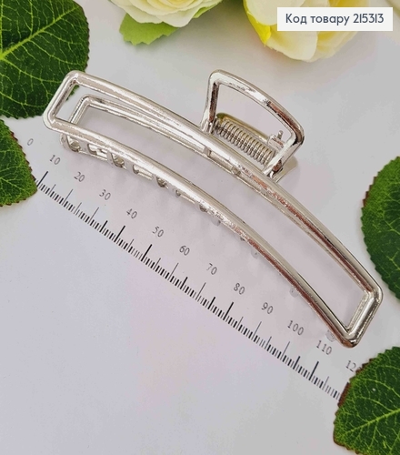 Краб металл, серебряного цвета, прямоугольный, 11см. 215313 фото 1