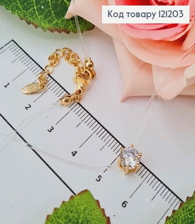 Жилка прозрачная, с круглым камешком 6мм., дл. 45+5см, Xuping 18K 121203 фото