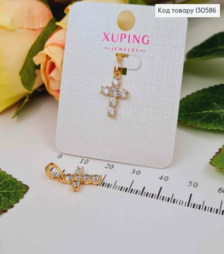Крестик из камешков, 1,5*1см, Xuping 18K 130586 фото 1