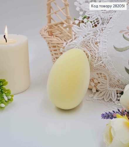 Яйцо лебединое, Бархат, ЖЕЛТОГО цвета, 10*7см 282051 фото 1