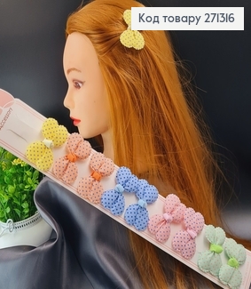 Заколки дитячі Бантики в зірочки 10шт/уп 271316 фото