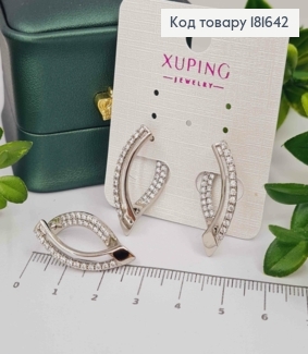 Серьги стрелы с блестящими камнями, 2,6см, английская застежка, Xuping 181642 фото