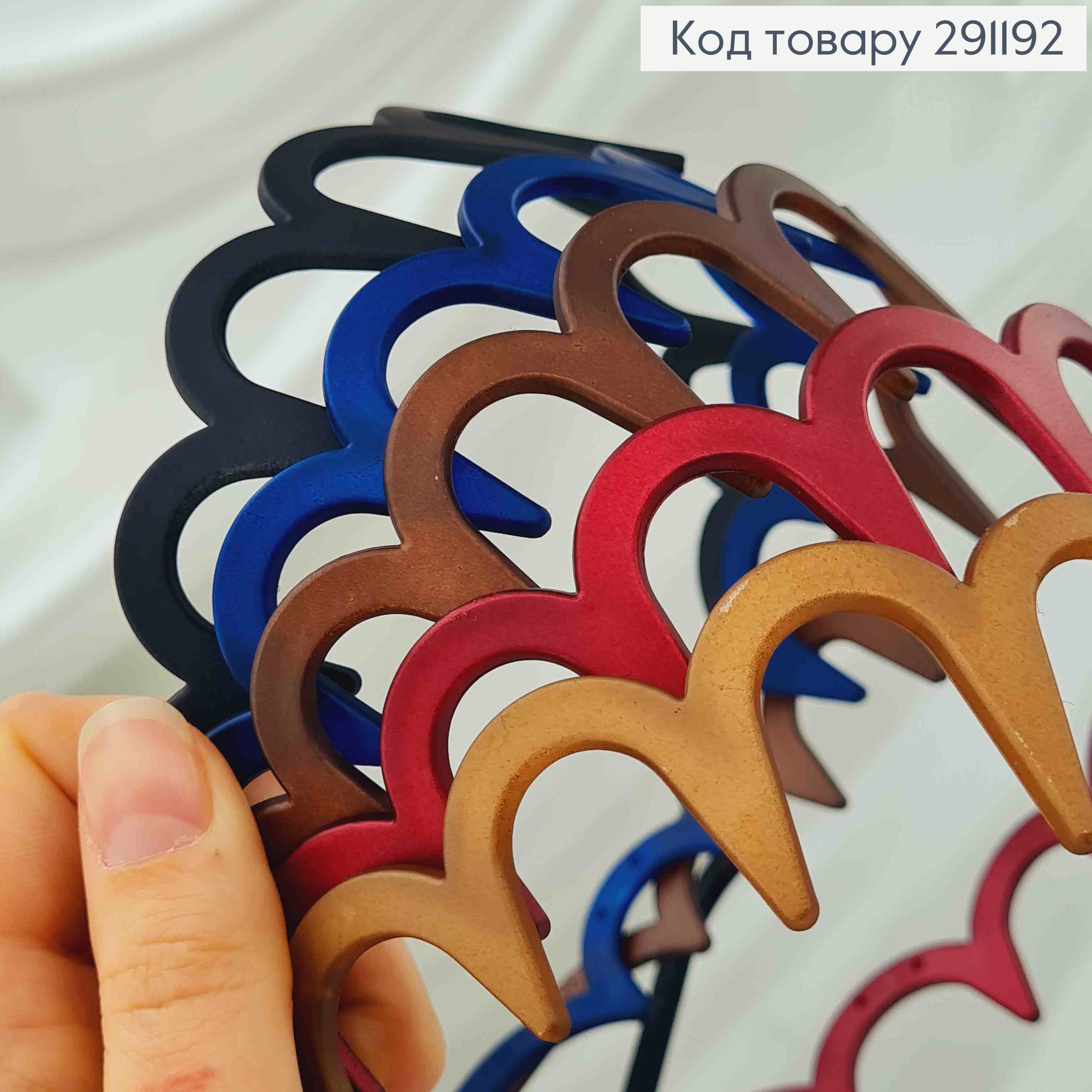 Обруч, матовый, с зубцами, цвета в ассорт. 3,5см 291192 фото 2