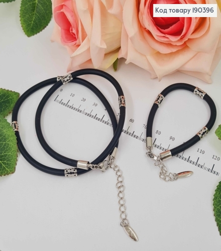 Набор родов., цепочка 45+5см, браслет 16+4см, каучук с ажурными вставками, Xuping 190396 фото 1