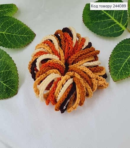 Набір дитячих резинок хвильки в коричневих тонах 45шт.\наб.  244089 фото 1