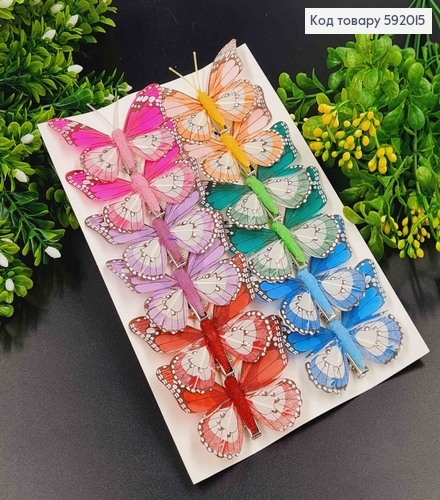 Флористична заколка, 7см, МЕТЕЛИК, Омбре, кольори в асорт., Польща 592015 фото 1