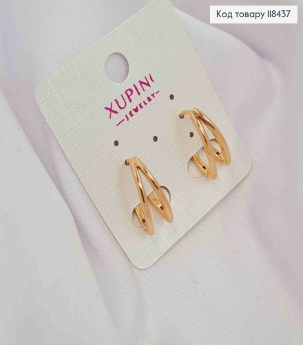 Серьги "Стрели", длина 1,9см, XUPING 18K 118437 фото 3