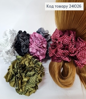 Резинка ткань объемная в горошек в асс. 241026 фото