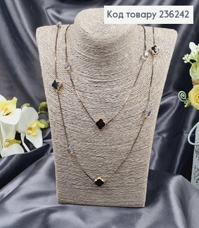 Підвіска подвійна на шию "Van Cleef" зі стіклярусом, 100см 236242 фото