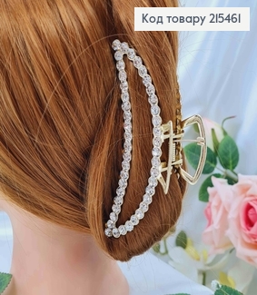 Краб металл, лимонного цвета, в камнях и жемчужинах, Банан 11,5см. 215461 фото