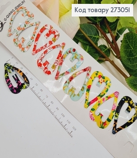 Заколка тік так дитячий кольоровий сердечком  в асорт. 12 шт/уп. 273051 фото