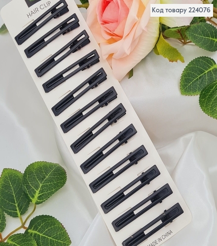 Заколка чорна Стріла (Клюв) Прямокутна 6см в асорт. 224076 фото 1