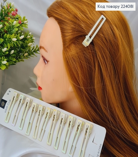 Заколка стріла метал 6*0,9см ПРЯМОКУТНА з блиском  224081 фото 1