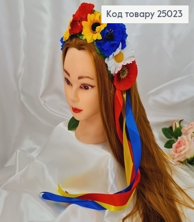 Обруч пластик, Соняшники +Маки , зі стрічками , Україна 287003 фото