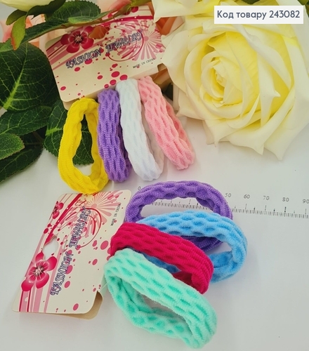 Резинка микрофибра 5см (4шт/уп) разноцветная  243082 фото 1