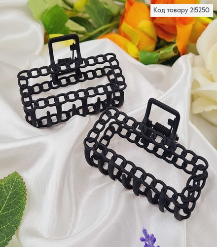 Краб метал прямоугольный черный глянцевый Цепочка 7см 215250 фото 2