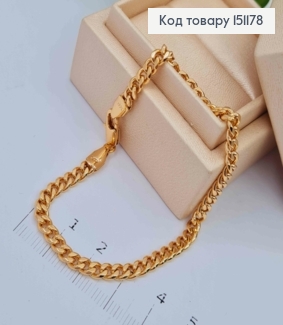 Браслет ПАНЦИРНОЕ плетение, ширина 4мм, длина 19см, Xuping 18K 151178 фото