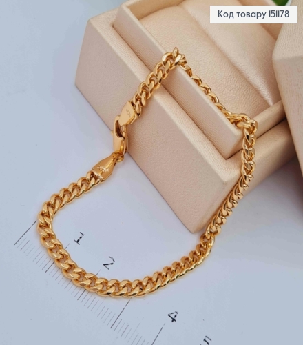 Браслет ПАНЦИРНОЕ плетение, ширина 4мм, длина 19см, Xuping 18K 151178 фото 1