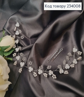 Гілочка в волосся  квіточки з перлинками 234008 фото