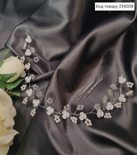 ¶Веточка в волосы цветы с жемчугом 234008 фото 1