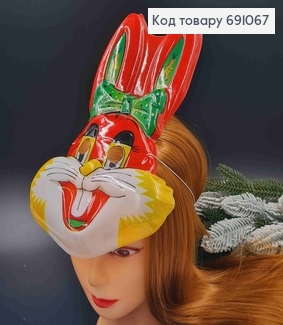 Маска Зайчика, пластикова на резинці, 27*17см 691067 фото