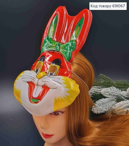 Маска Зайка, пластиковая на резинке, 27*17см 691067 фото 1