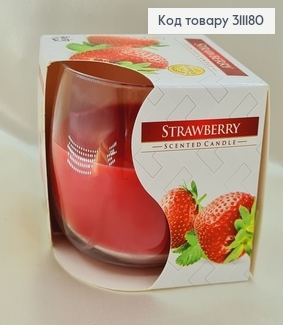 Аромасвечи стакан BISPOL Клубника 130 г / 24 часов, 71-73 312031 фото