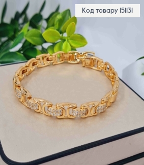 Браслет "Ксения" украшен Блестящими камешками, дл. 17+2см, Xuping 18K 151131 фото