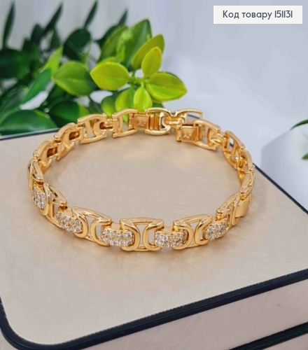 Браслет "Ксения" украшен Блестящими камешками, дл. 17+2см, Xuping 18K 151131 фото 1