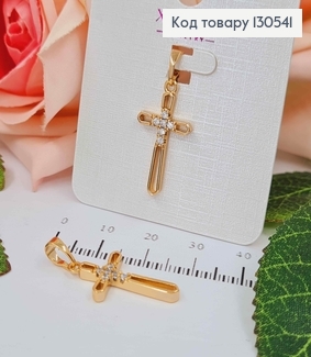 Крестик с камешками, 2,2*1,2,см, Xuping 18К 130541 фото