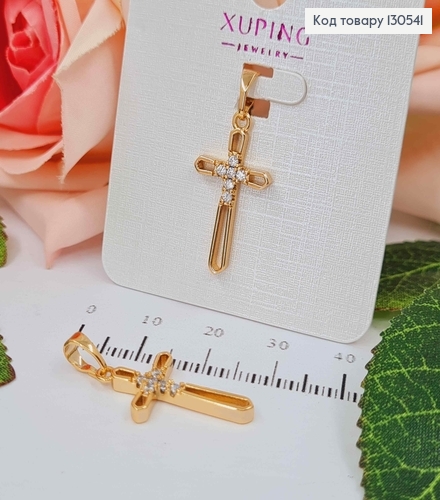 Крестик с камешками, 2,2*1,2,см, Xuping 18К 130541 фото 1