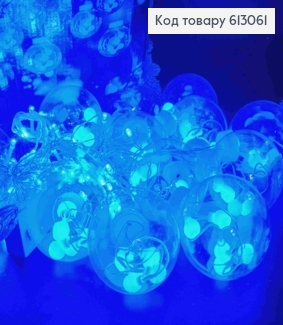 Гирлянда шторка Пуля в шаре 80 мм 4 м 138 LED синяя 613061 фото