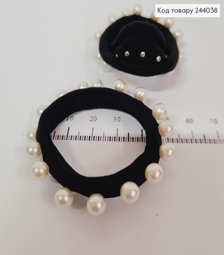 Резинка черная с жемчугом 244038 фото 1