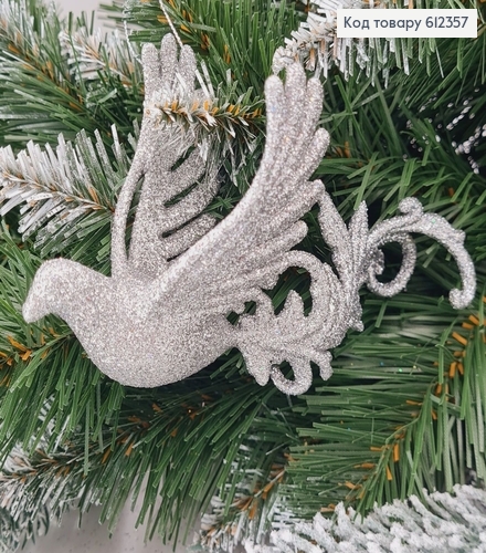 Новогодняя фигура Блеск Жарптица СЕРЕБРО, 14*7см, Украина 612357 фото 1
