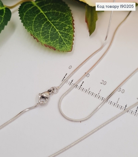 Цепочка родированая снейк 1мм, длина 60см, Xuping  190205 фото 1