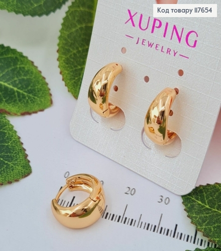 Серьги кольца, капельки, 1,4см, Xuping 18K 117654 фото 1