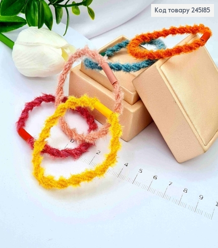 Резинка "Пушок" плетеная, Яркие цвета в ассортименте, диаметр 5см 245185 фото 1