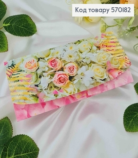 Конверт с цветами, 17*8см, 10шт\уп 570182 фото