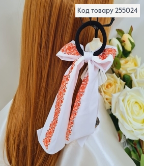 Резинка 5см, Твилли Бант 9*15см, Вишиванка, Красный тон, изготовитель Украина (ручная работа) 255024 фото